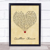 Roger Sanchez Another Chance Vintage Heart Song Lyric Quote Music Print