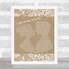 Michael Jackson I Just Can't Stop Loving You Burlap & Lace Song Lyric Music Wall Art Print