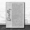 Loyle Carner Damselfly Grey Rustic Script Song Lyric Quote Music Print