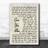 Allen Stone Give You Blue Vintage Script Song Lyric Quote Music Print