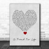 Rod Stewart A Friend For Life Grey Heart Song Lyric Quote Music Print