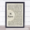 The Killers Mr Brightside Vintage Script Song Lyric Quote Music Print