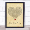 Chris Lane Big, Big Plans Vintage Heart Song Lyric Quote Music Print