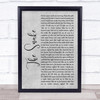 Al Wilson The Snake Grey Rustic Script Song Lyric Quote Music Print