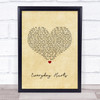 Sad Café Everyday Hurts Vintage Heart Song Lyric Quote Music Print