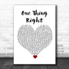 Marshmello & Kane Brown One Thing Right White Heart Song Lyric Quote Music Print