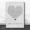 Bruce Springsteen When You Need Me Grey Heart Song Lyric Quote Music Print