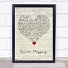Bruce Springsteen You're Missing Script Heart Song Lyric Quote Music Print