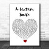 Johnny Mathis A Certain Smile White Heart Song Lyric Quote Music Print