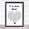 Johnny Mathis A Certain Smile White Heart Song Lyric Quote Music Print