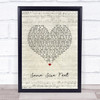 Stereophonics Same Size Feet Script Heart Song Lyric Quote Music Print