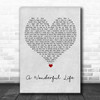 Brian Fallon A Wonderful Life Grey Heart Song Lyric Quote Music Print