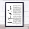 Fatback Band I Found Lovin' White Script Song Lyric Quote Music Print