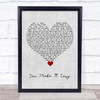 Jason Aldean You Make It Easy Grey Heart Song Lyric Quote Music Print