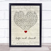 Taylor Swift Safe and Sound Script Heart Song Lyric Quote Music Print