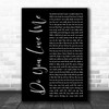 The Contours Do You Love Me Black Script Song Lyric Quote Music Print