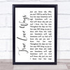 Buddy Holly True Love Ways White Script Song Lyric Quote Music Print