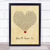 Snow Patrol Don't Give In Vintage Heart Song Lyric Quote Music Print