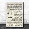 Rob Thomas One Less Day Vintage Script Song Lyric Quote Music Print