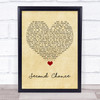 Shinedown Second Chance Vintage Heart Song Lyric Quote Music Print