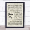 Take That Greatest Day Vintage Script Song Lyric Quote Music Print
