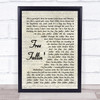 Tom Petty Free Fallin' Vintage Script Song Lyric Quote Music Print