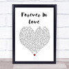 Brighten Forever In Love White Heart Song Lyric Quote Music Print