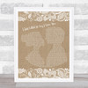 Stevie Wonder I Just Called To Say I Love You Burlap & Lace Song Lyric Music Wall Art Print