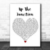 Squeeze Up The Junction White Heart Song Lyric Quote Music Print