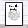 TANGLED I See The Light White Heart Song Lyric Quote Music Print