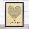 Cupid Cupid Shuffle Vintage Heart Song Lyric Quote Music Print