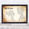 Oasis She Is Love Man Lady Couple Song Lyric Quote Music Print