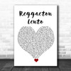 CNCO Reggaeton Lento White Heart Song Lyric Quote Music Print