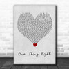 Marshmello & Kane Brown One Thing Right Grey Heart Song Lyric Quote Music Print