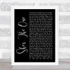 Robbie Williams She's The One Black Script Song Lyric Quote Music Print