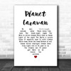 Black Sabbath Planet Caravan White Heart Song Lyric Quote Music Print