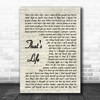 Frank Sinatra That's Life Vintage Script Song Lyric Quote Music Print