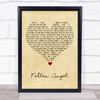 Frankie Valli Fallen Angel Vintage Heart Song Lyric Quote Music Print