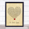 George Benson In Your Eyes Vintage Heart Song Lyric Quote Music Print