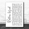 Stereophonics Restless Mind White Script Song Lyric Quote Music Print