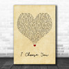 Andy Grammer I Choose You Vintage Heart Song Lyric Quote Music Print