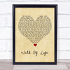 Dire Straits Walk Of Life Vintage Heart Song Lyric Quote Music Print