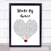 Taylor Swift State Of Grace White Heart Song Lyric Quote Music Print