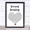 Marvin Gaye Sexual Healing White Heart Song Lyric Quote Music Print