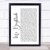 The Killers Mr Brightside White Script Song Lyric Quote Music Print