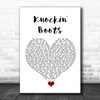 Luke Bryan Knockin' Boots White Heart Song Lyric Quote Music Print