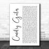 The Smiths Cemetry Gates White Script Song Lyric Quote Music Print