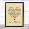Susie Suh Here With Me Vintage Heart Song Lyric Quote Music Print