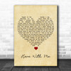 Susie Suh Here With Me Vintage Heart Song Lyric Quote Music Print