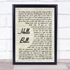 AC DC Hells Bells Vintage Script Song Lyric Quote Music Print